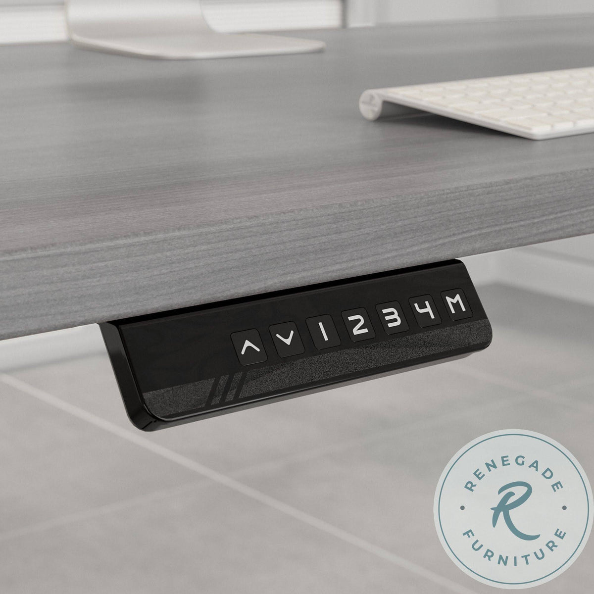 Electric Height Adjustable Standing Desk in Platinum Gray with Black Base R404