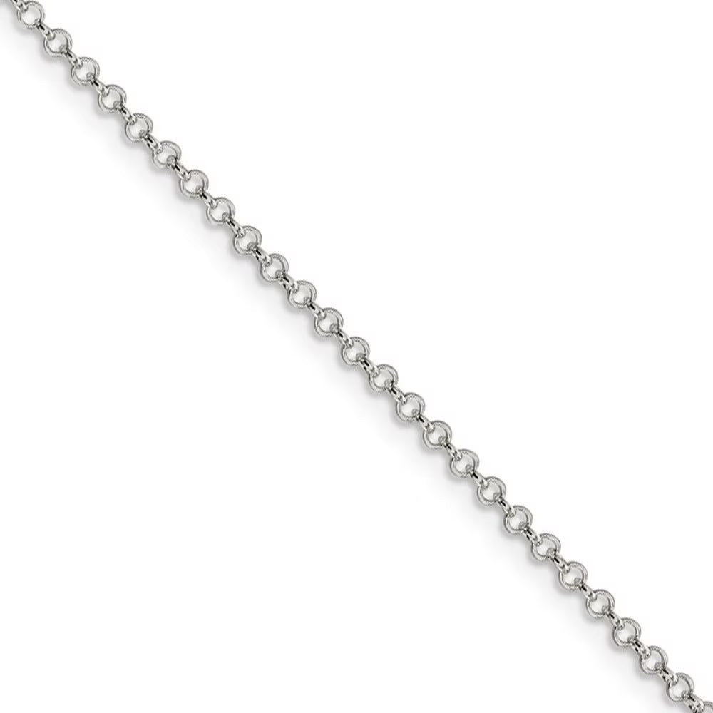 2mm Sterling Silver Rolo Chain Necklace, 26 Inch U906
