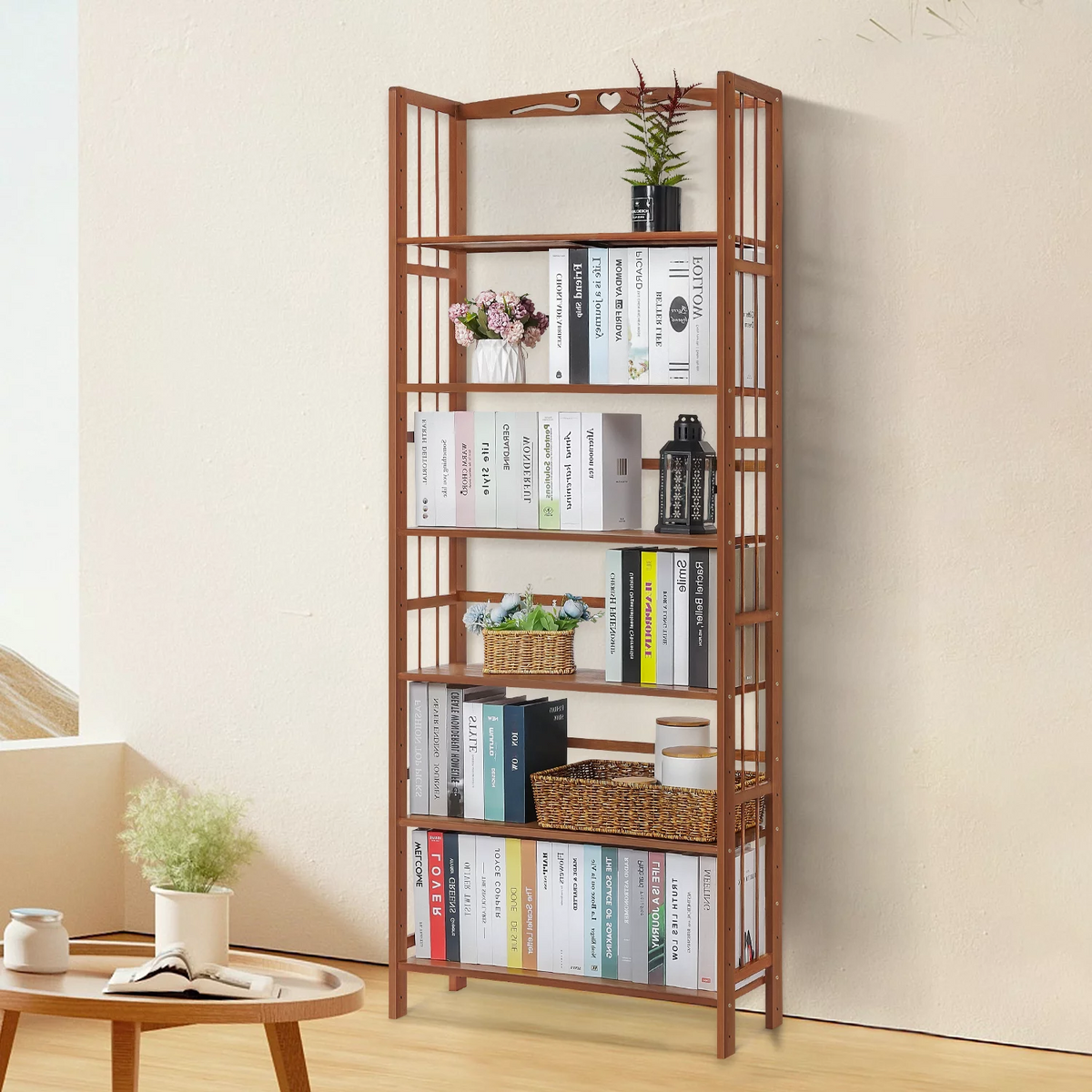 Bamboo 6 Tiers Open Bookshelf Z711436