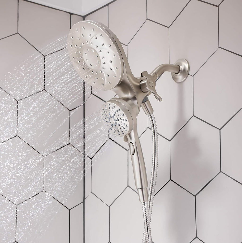 Spot Resist Brushed Nickel Handshower and Rainshower Combo S29218