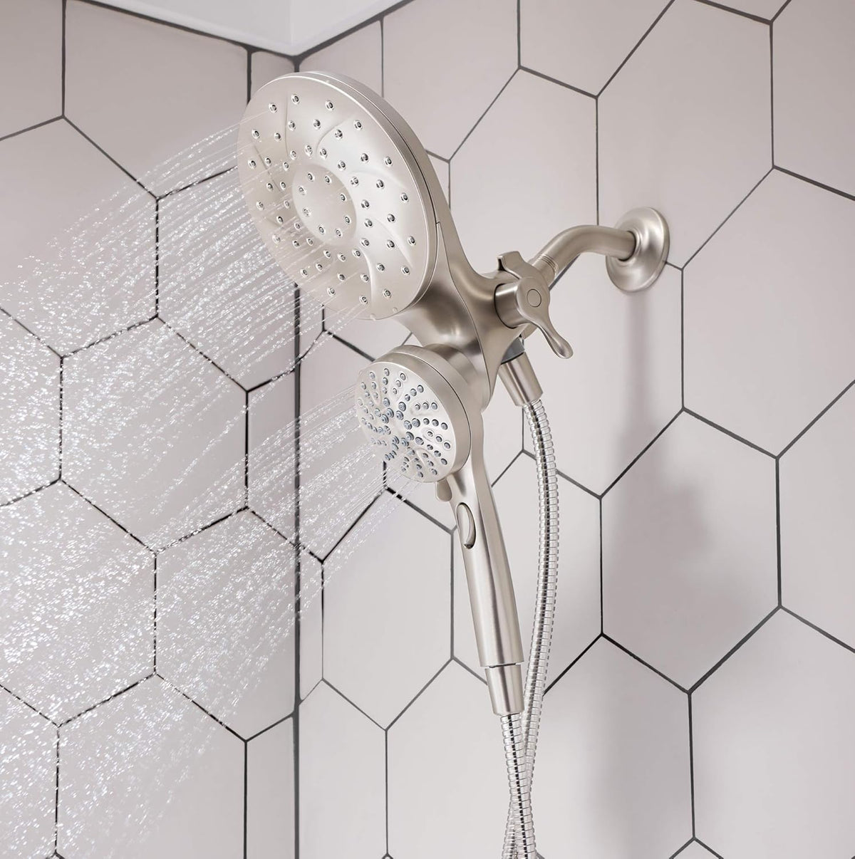 Spot Resist Brushed Nickel Handshower and Rainshower Combo S29218