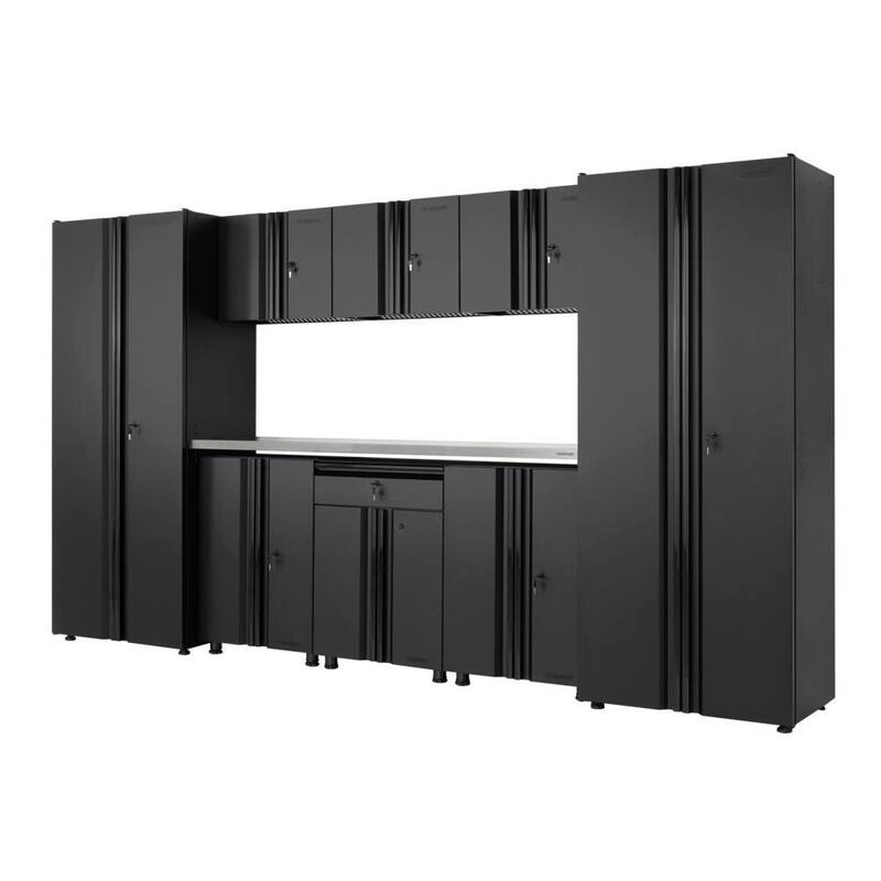 9 Piece Black Welded Steel Garage Storage System R11574