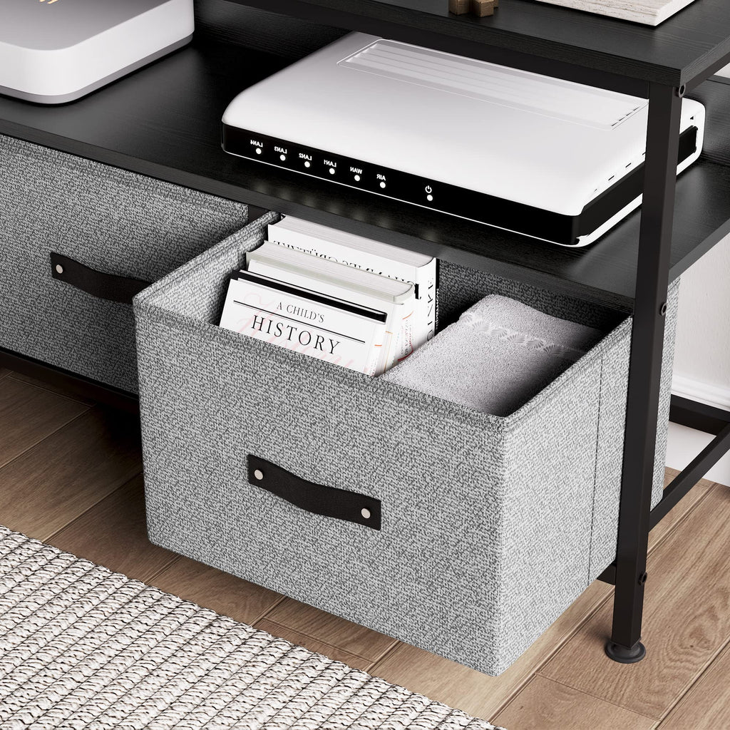 Grey Dresser TV Stand with Drawers and Shelves T26178