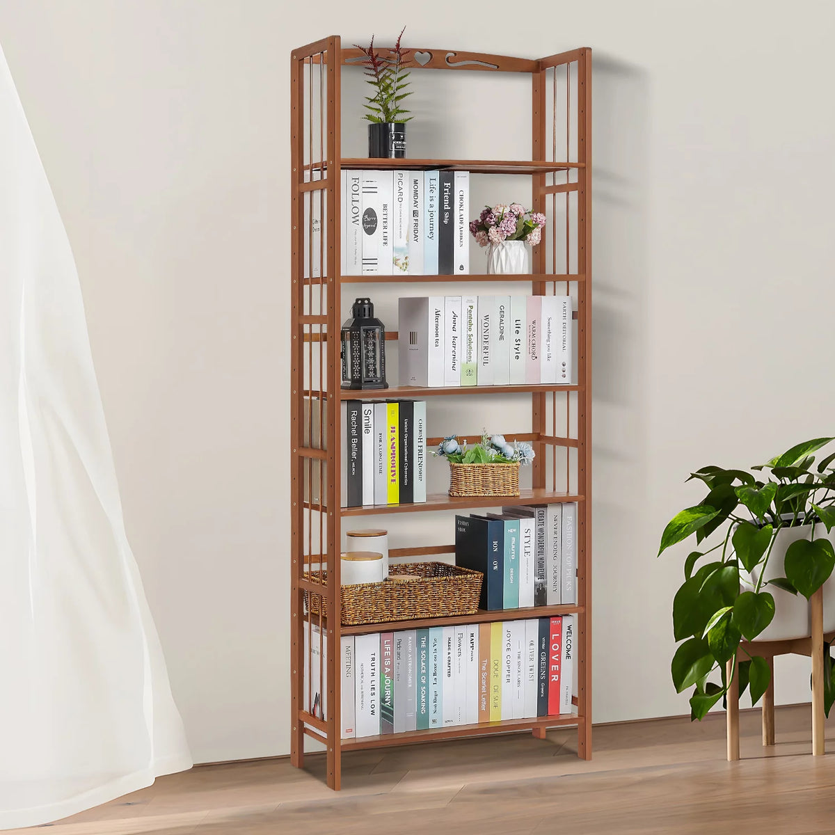 Bamboo 6 Tiers Open Bookshelf Z711436