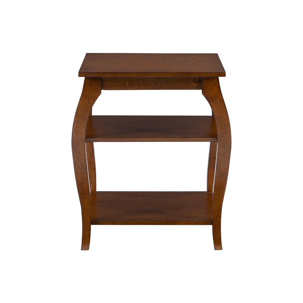 2- Shelf Indoor Accent Side Table, 23" Tall, Hazelnut J519