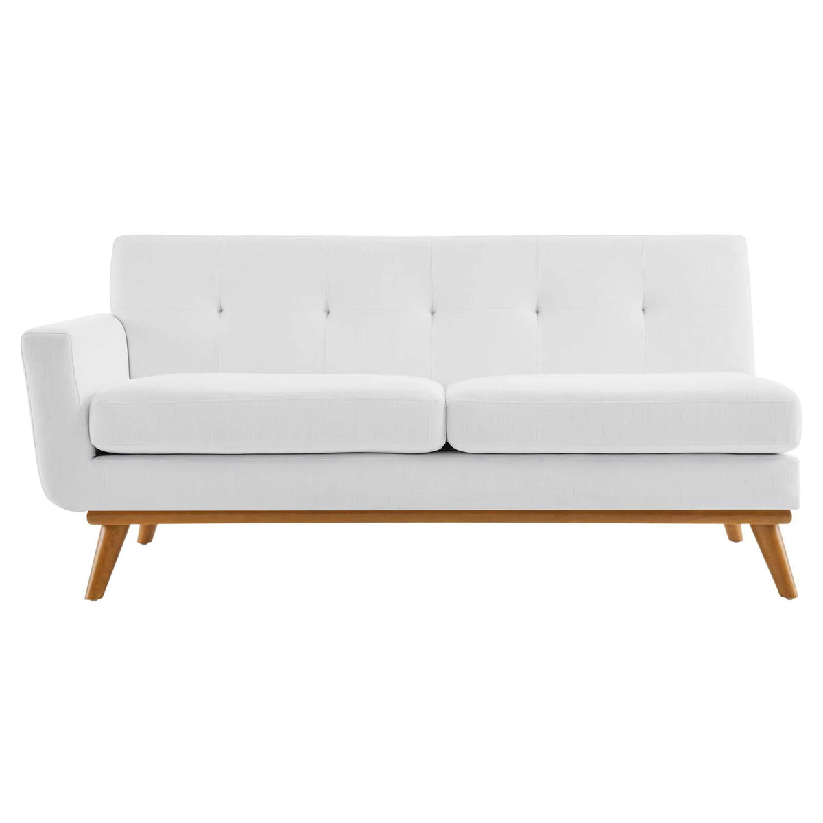 White Upholstered Fabric Loveseat V5545
