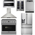 36 Electric Range, Range Hood, Refrigerator, Dishwasher, Microwave and Wine Cooler Z2428