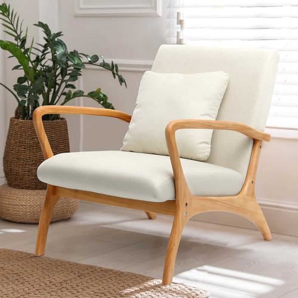 Accent Chair with Lumbar Pillow Upholstered Linen Fabric L83790