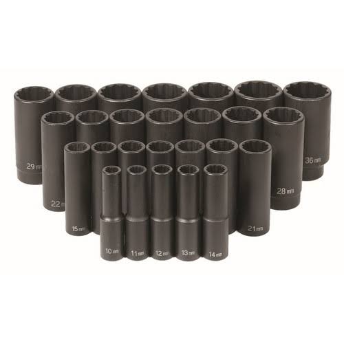1/2in Dr. 26 pc. 12 Point Deep Length Metric Set O9684