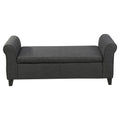 Grey Fabric Storage Ottoman Bench G5200