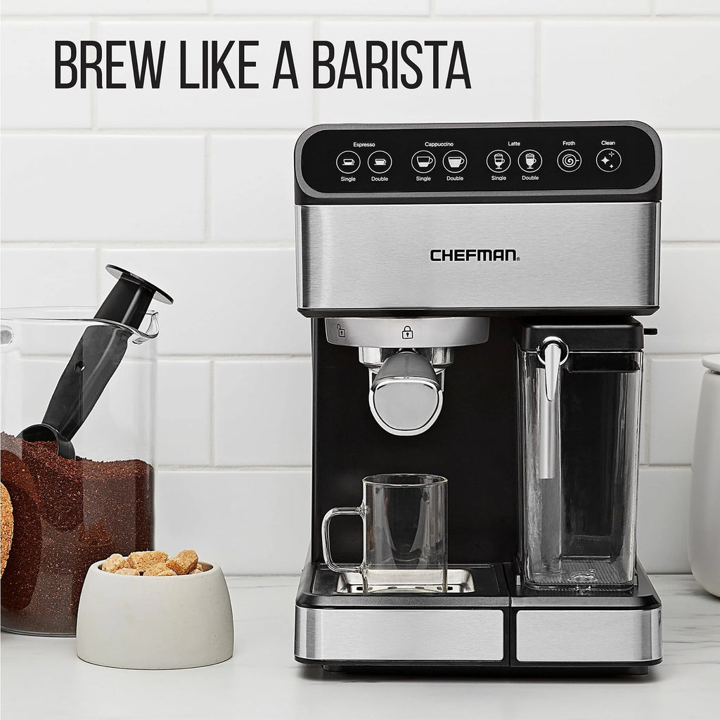 6-in-1 Digital Espresso Machine with Milk Frother G556521