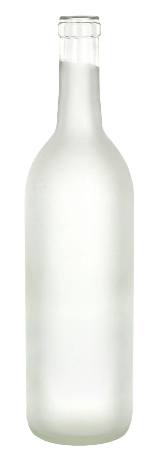 12 per case Clear Frosted Glass Bordeaux Bottles T7894