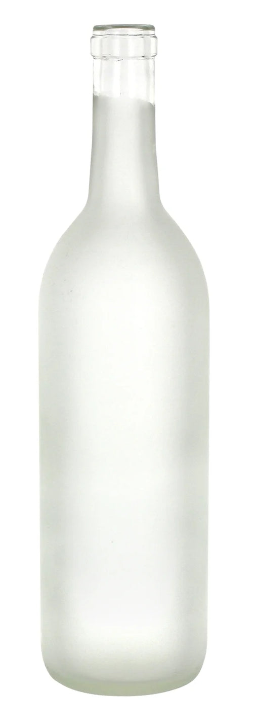 12 per case Clear Frosted Glass Bordeaux Bottles T7894