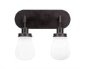 Two Light Bath Bar Dark Granite Finish with White Glass N22862