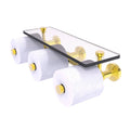 Polished Brass Wall Mount Toilet Paper Holder with Glass Shelf D482256