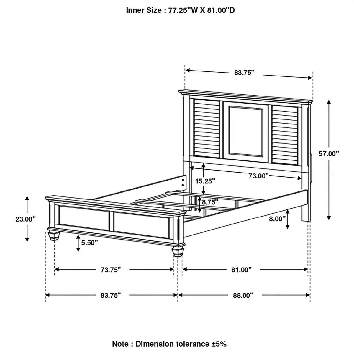 Wood Eastern King Panel Bed J679