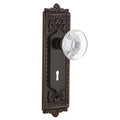 Round Clear Crystal Glass Interior Mortise Door Knob with Egg and Dart Plate U712