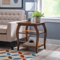 2- Shelf Indoor Accent Side Table, 23" Tall, Hazelnut J519