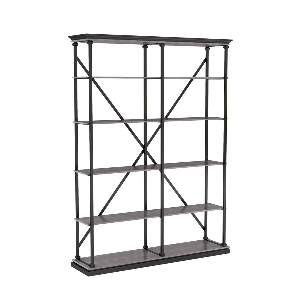 Antique Grey 5 Layer Metal Bookcase Y6892