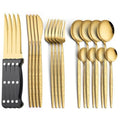 20 Piece Stainless Steel Silverware Set with Steak Knives W6865