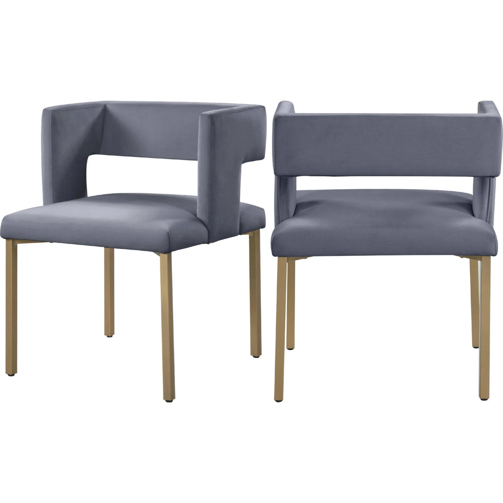 Gray Velvet Dining Chair (Set of 2) Z137637