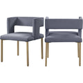 Gray Velvet Dining Chair (Set of 2) Z137637