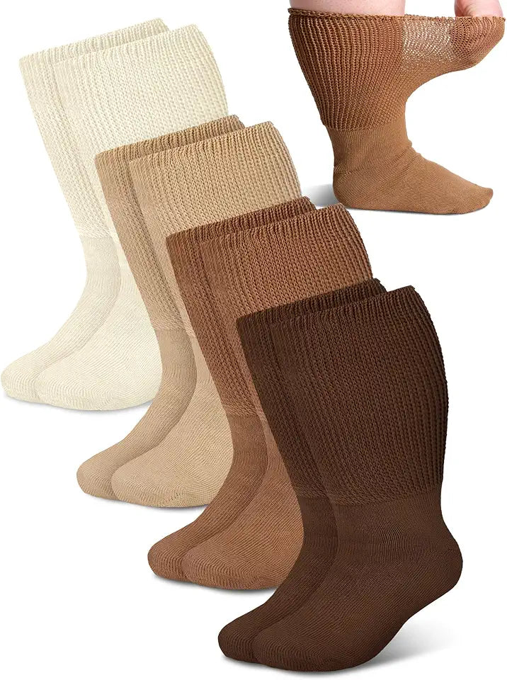 4 Pairs Extra Wide Non Binding Socks Women 9-11 P4419