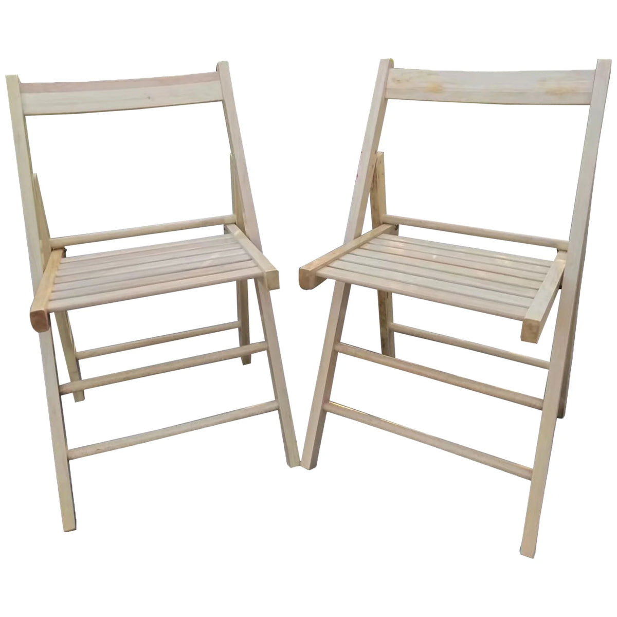 Lightweight Portable Slatted Wood Folding Chair with Backrest and Footrest R778445