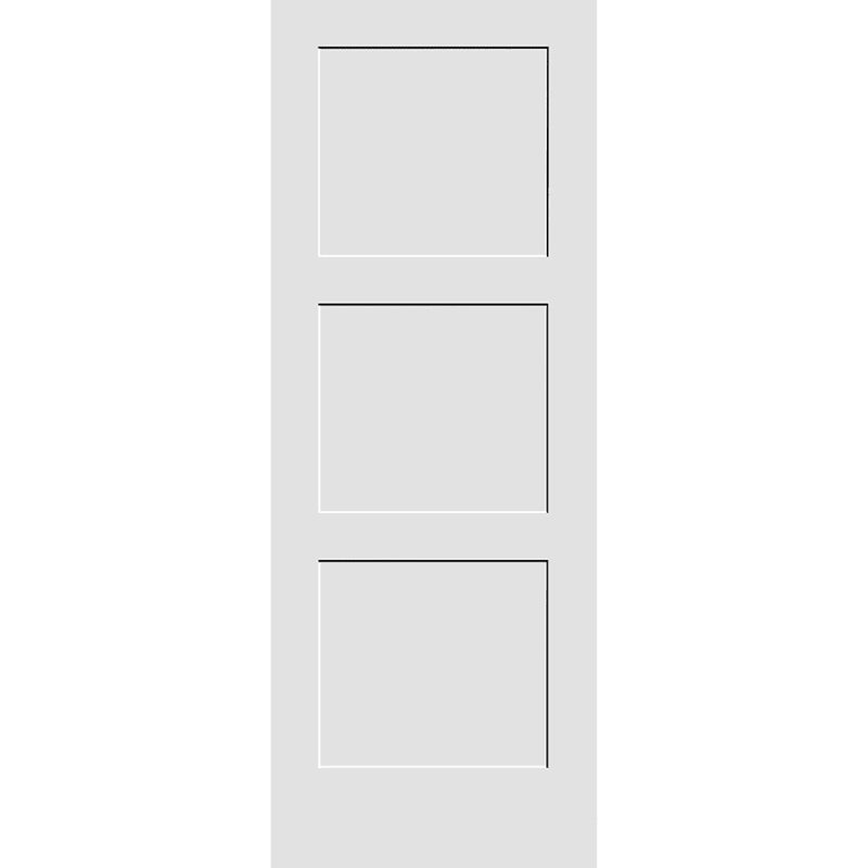 18x22 by 80x22 Shaker 3-Panel Interior Slab Passage Door Primed R9951