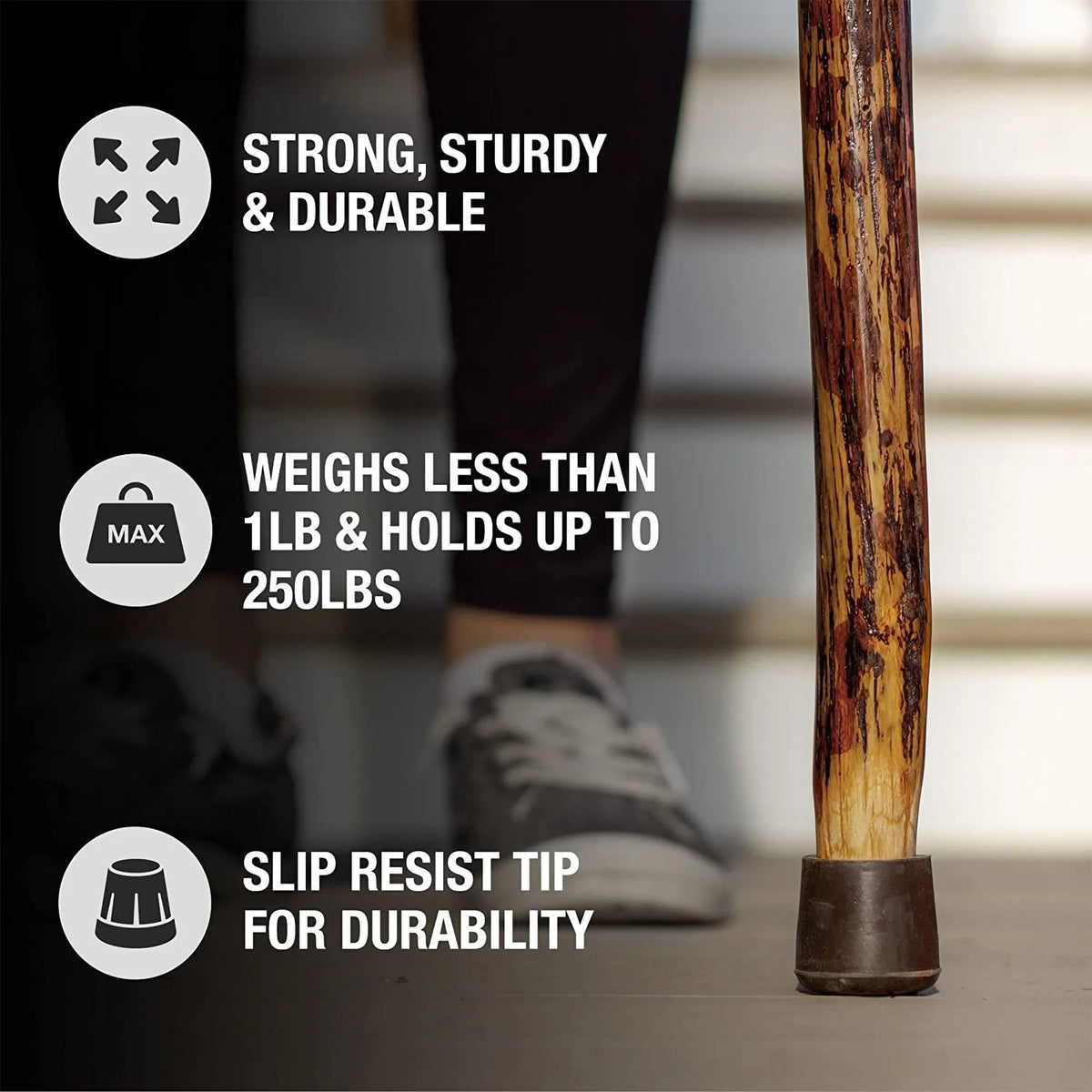 Hickory Wood Walking Stick, 55" X40982