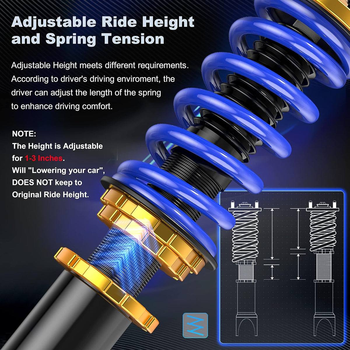 Coilovers Struts Adjustable Height Suspensions Shock Struts Set of 4 R739728