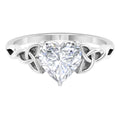 2 CT Heart Shaped Moissanite Solitaire Gold Engagement Ring, 925 Sterling Silver V248967