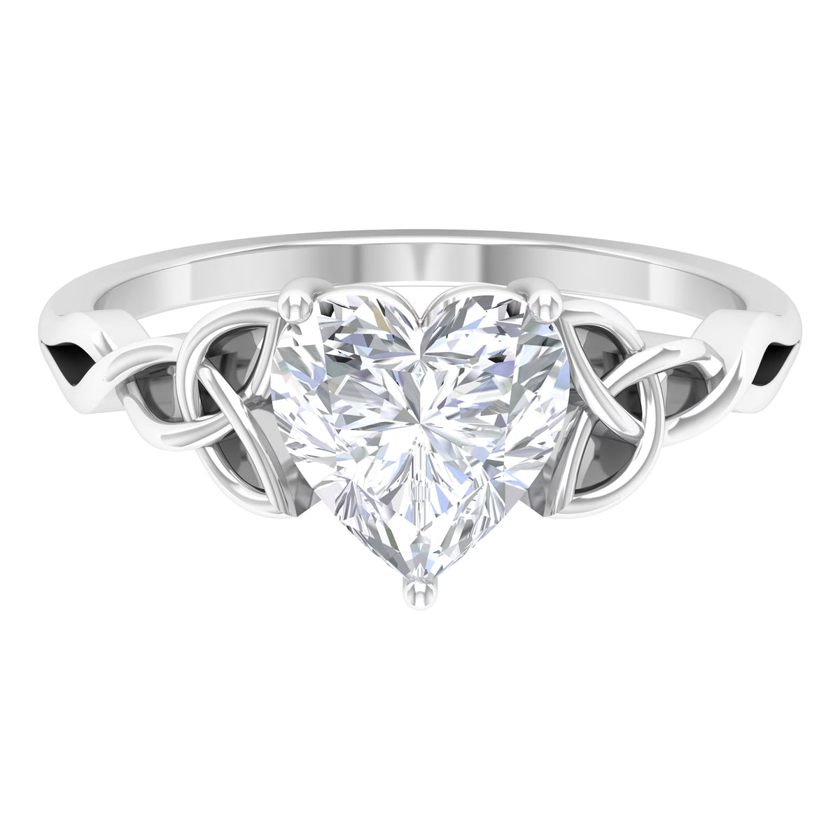 2 CT Heart Shaped Moissanite Solitaire Gold Engagement Ring, 925 Sterling Silver V248967