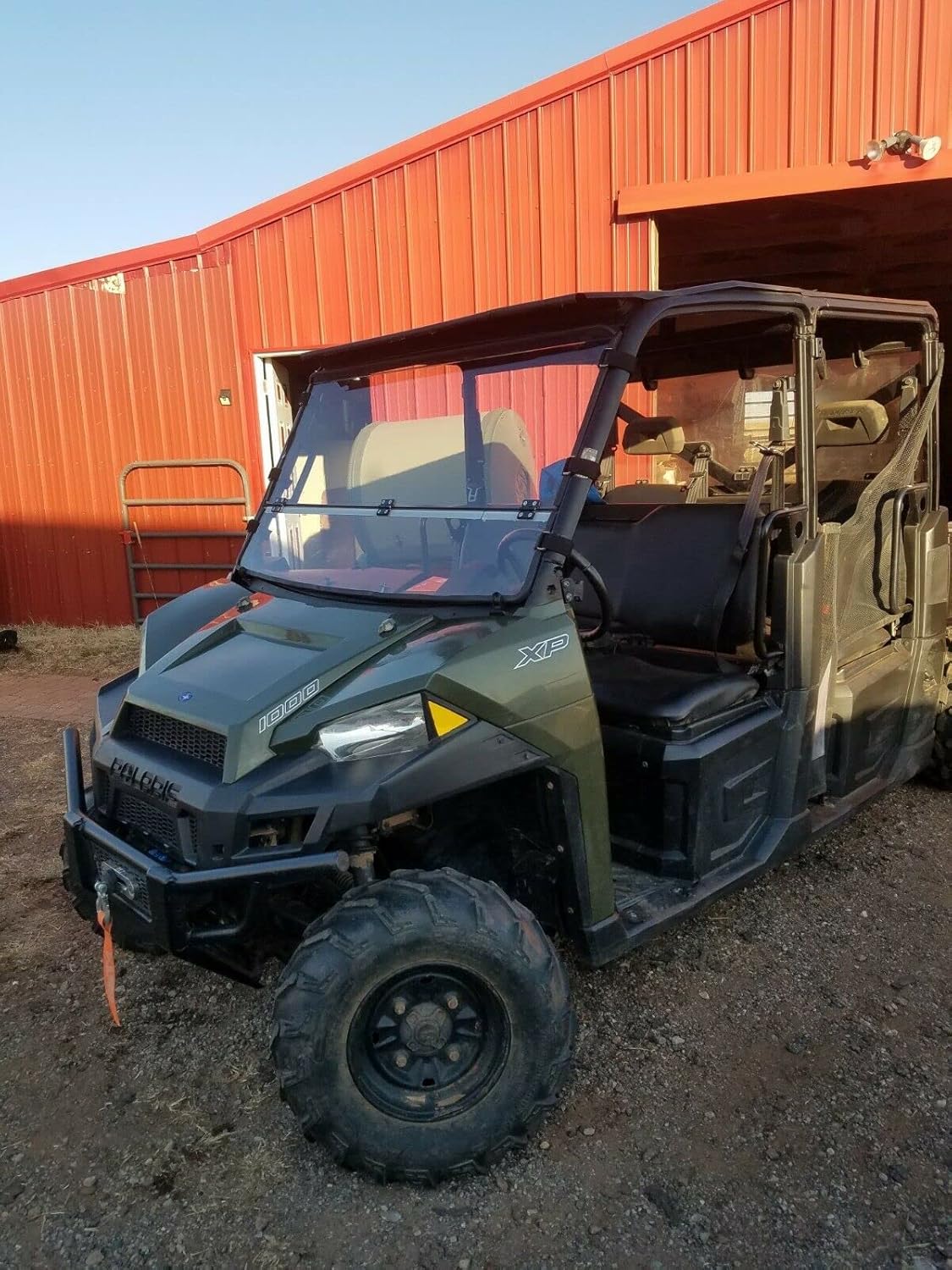 Flip Windshield for Polaris Ranger 1000 Front 2-in-1 Fold Down Clear Windscreen O146