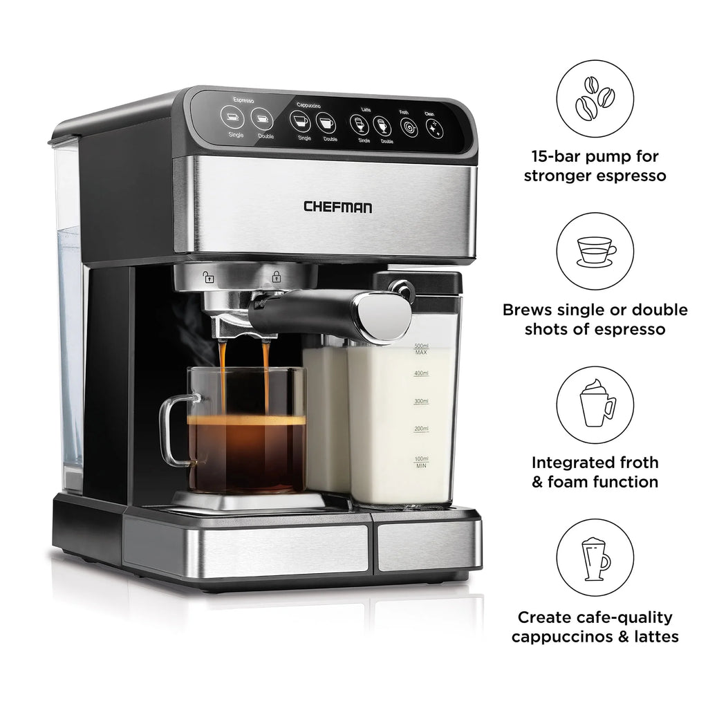 6-in-1 Digital Espresso Machine with Milk Frother G556521