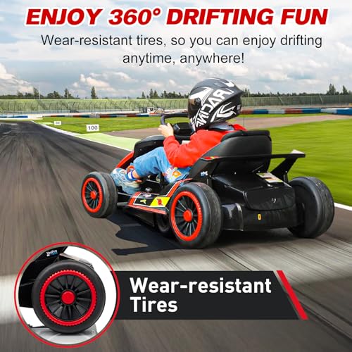 24V Battery Powered Electric Go Kart with 150 * 2 Motors, Red Y532798