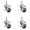 3 inch High Temp Glass Filled Nylon Threaded Stem Caster Set with Brake O998151