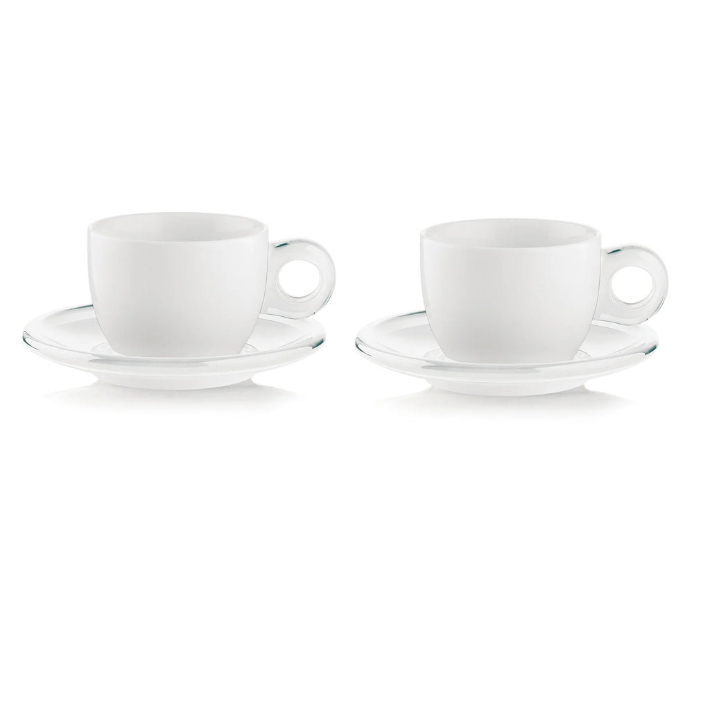 Set of 2 Cappuccino Cups With Saucers E383267
