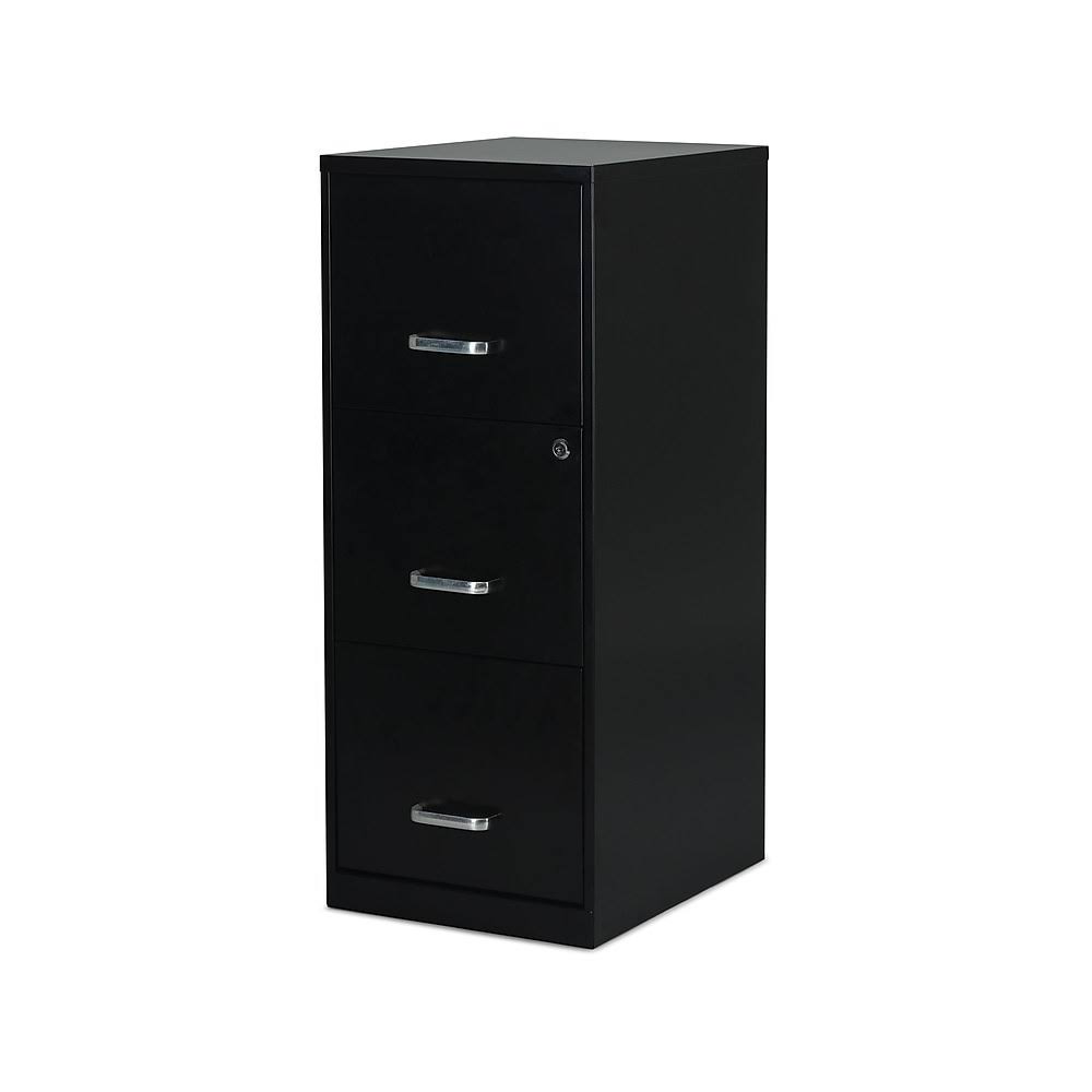3 Drawer Vertical File Cabinet, Black, Letter X596