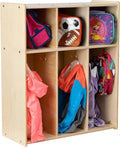 Wooden 3-Section Coat Locker Cubby Rack Q931349