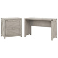 Farmhouse Writing Desk with 2 Drawer Lateral File Cabinet L487805