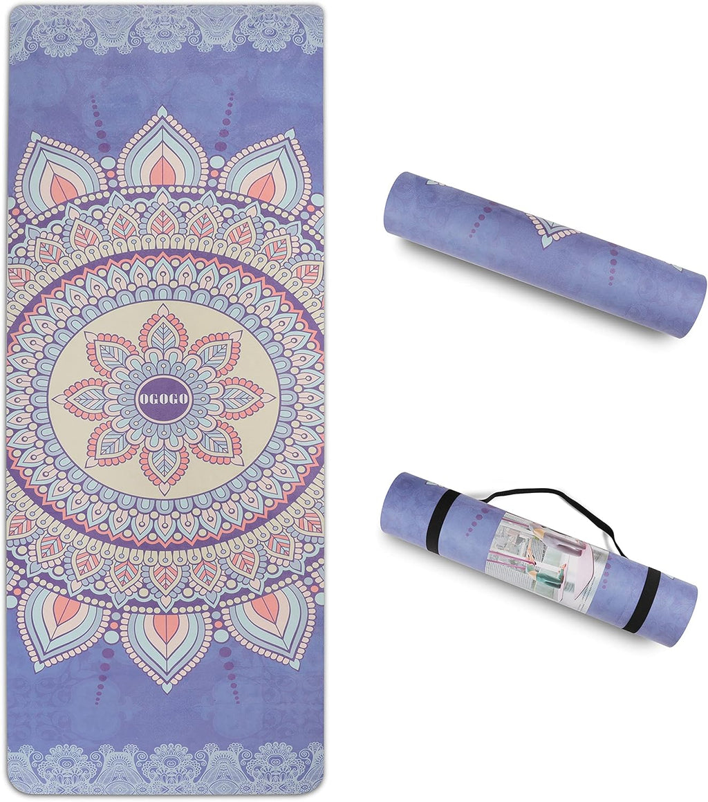 Eco Friendly Suede Yoga Mat with Carrying Strap Y387