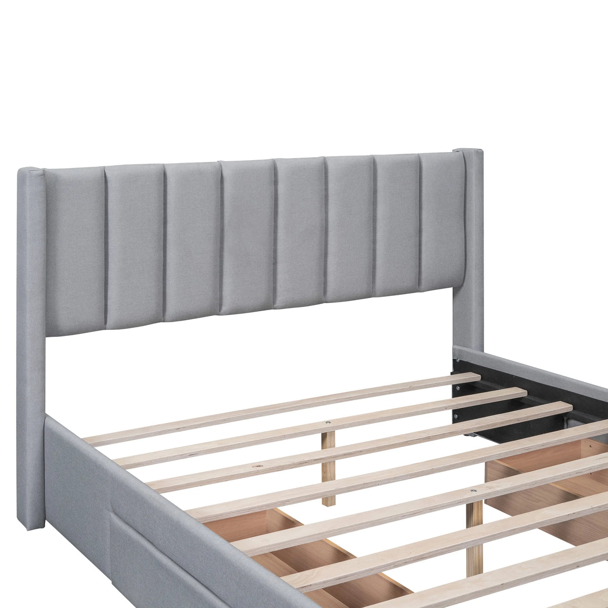 Queen Size Upholstery Platform Bed with Three Storage Drawers M599