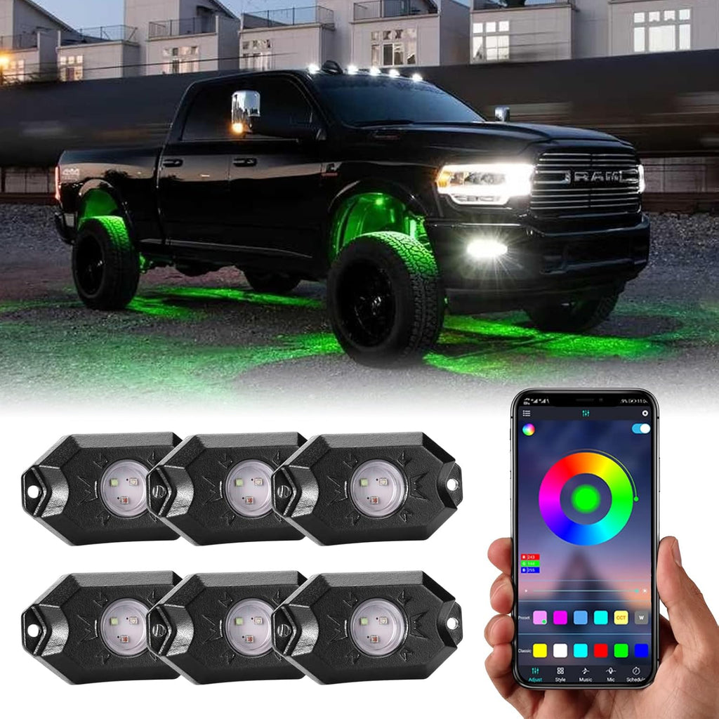 12 Pods Multicolor Waterproof LED Car Light Kit T664