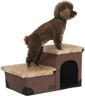 Brown Linen Foldable Pet Steps W6348