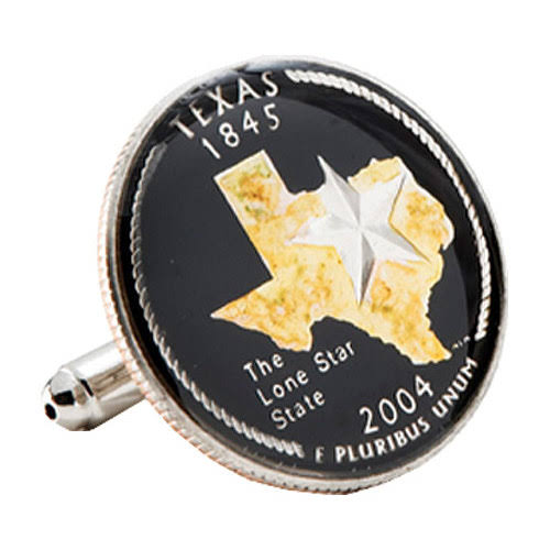 Hand Painted Texas Quarter Cufflinks D597