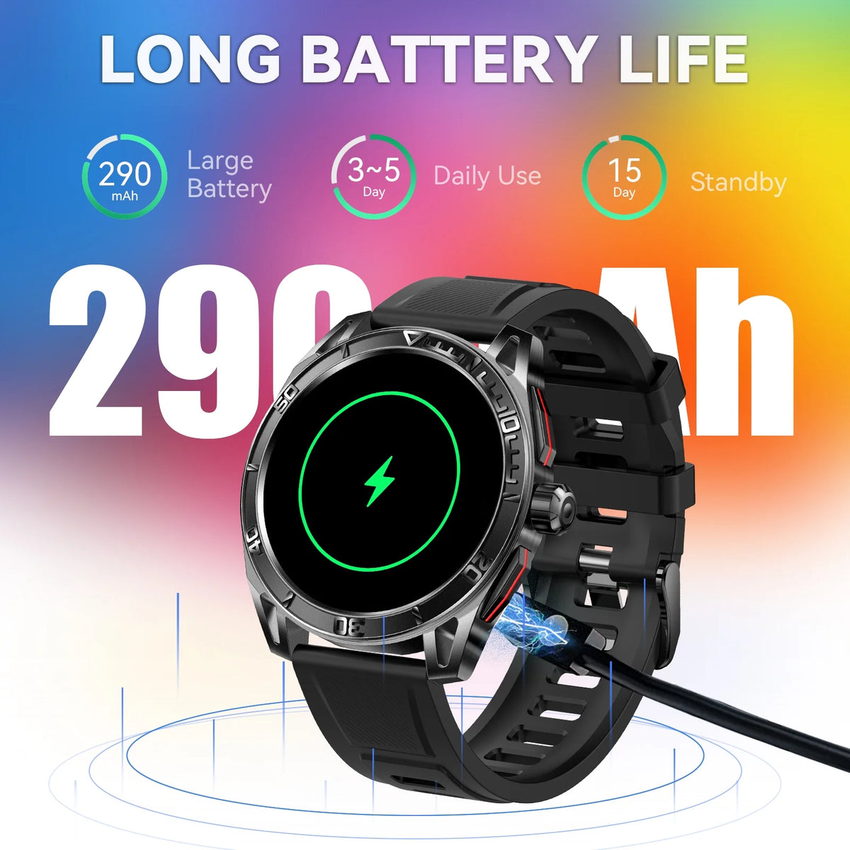 Smart Watch for Men 1.43'' HD AMOLED Screen Fitness Tracker Y95929