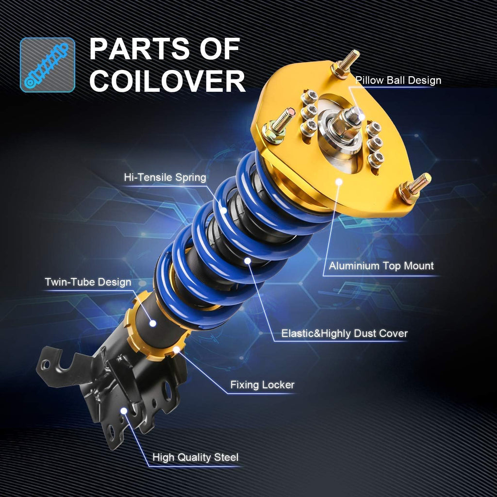 Coilovers Struts Adjustable Height Suspensions Shock Struts Set of 4 R739728