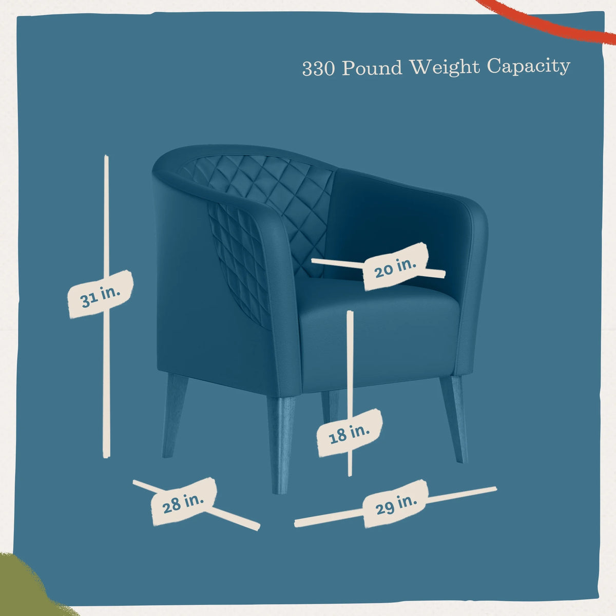 Black Faux Leather Club Chair P746