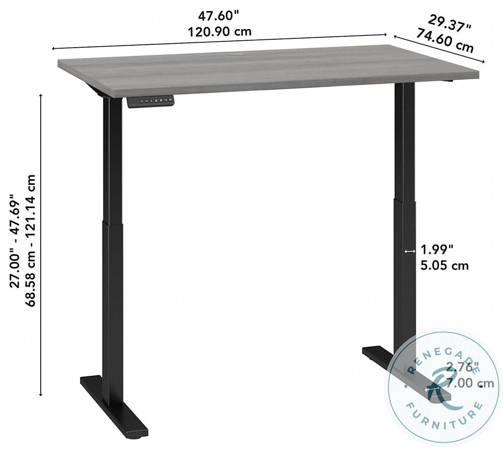 Electric Height Adjustable Standing Desk in Platinum Gray with Black Base R404